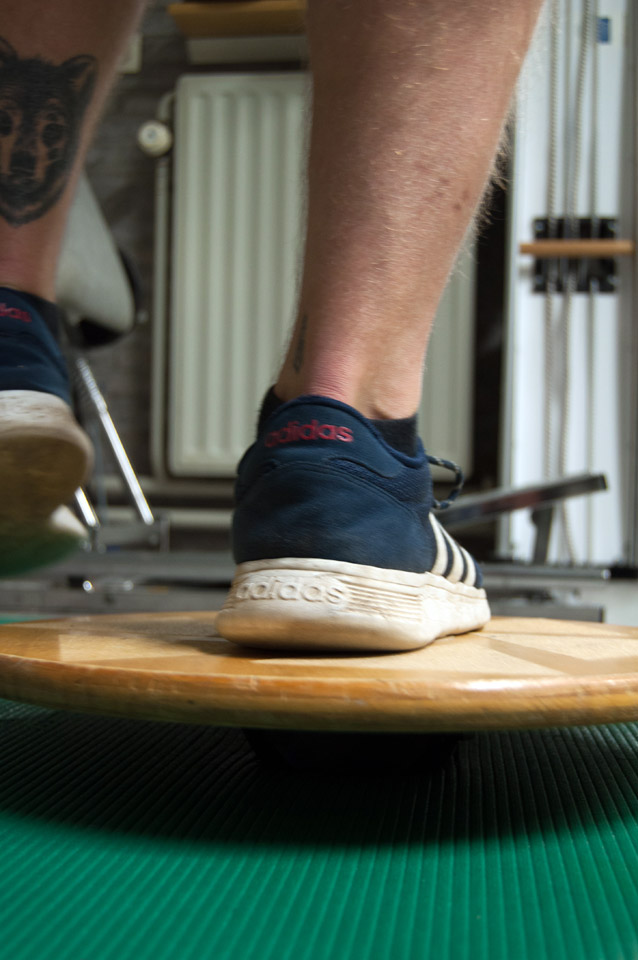 Balance board om het evenwicht te trainen